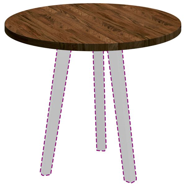 vidaXL Pöytälevy Vaaleanruskea Ø 60 x 2.5 cm Vankka tammipuu.