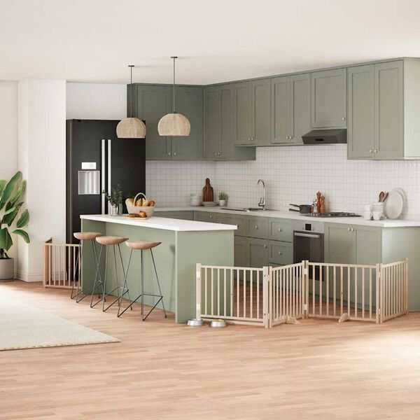 vidaXL Koiraportti kokoontaittuva 10 paneelia 800 cm poppelipuu