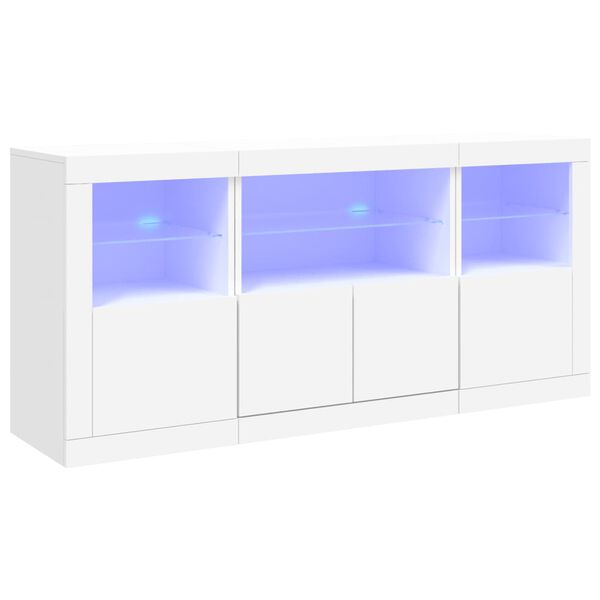 vidaXL Senkki LED-valoilla valkoinen 142,5x37x67 cm