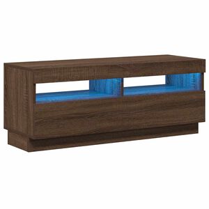 vidaXL TV-taso LED-valoilla ruskea tammi 100x35x40 cm