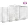 vidaXL Kaarevat kivikorit 25 kpl 300x50x140/160 cm galvanoitu rauta