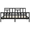 vidaXL Sängynrunko päädyllä musta 200x200 cm täysi puu