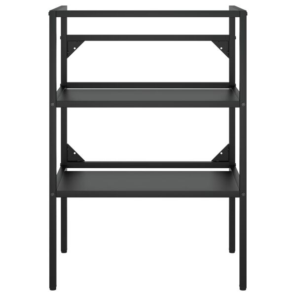 vidaXL Kylpyhuoneen pesualtaan runko pesualtaalla musta rauta