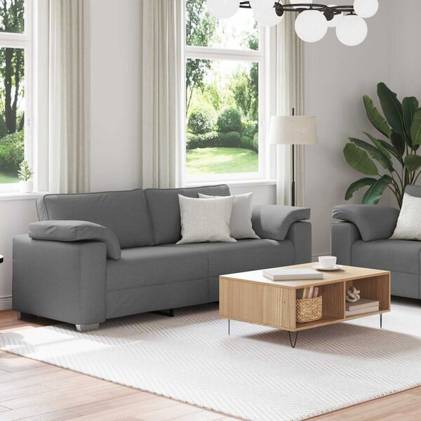 vidaXL Sohvasetti 2 pcs Tummanharmaa 219 x 77 x 82 cm kangas