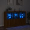 vidaXL Senkki LED-valoilla ruskea tammi 162x37x100 cm