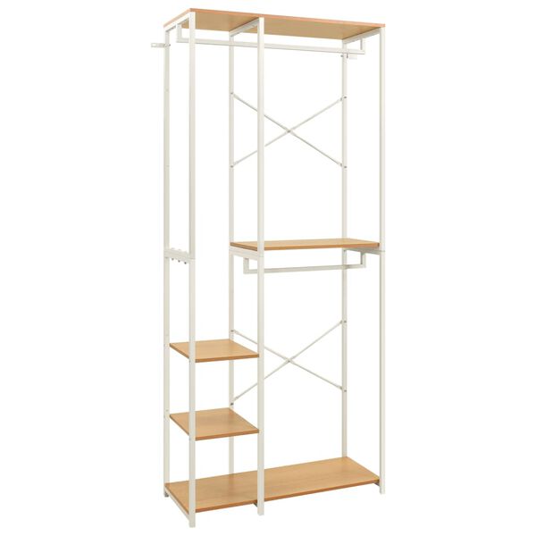 vidaXL Vaatekaappi valkoinen/tammi 90x40x213 cm metalli ja lastulevy