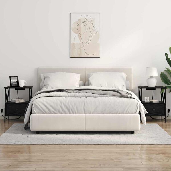 vidaXL Y&ouml;p&ouml;yt&auml;kaappi 2 pcs Musta tammi. 41,5 x 40,5 x 55 cm