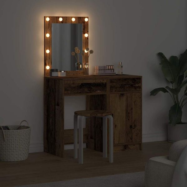 vidaXL Meikkip&ouml;yt&auml; ovella 2 pcs Ruskea 50 x 41 x 135 cm Tekninen puu