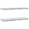vidaXL Sein&auml;hyllyt 2 kpl 75x23,5 cm hopea ruostumaton ter&auml;s