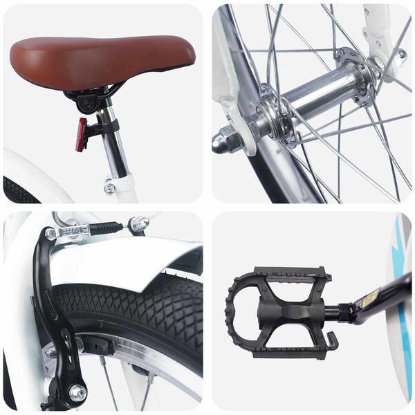 vidaXL Lastenpy&ouml;r&auml; 20 Tuumaa 6-11-vuotiaille Valkoinen