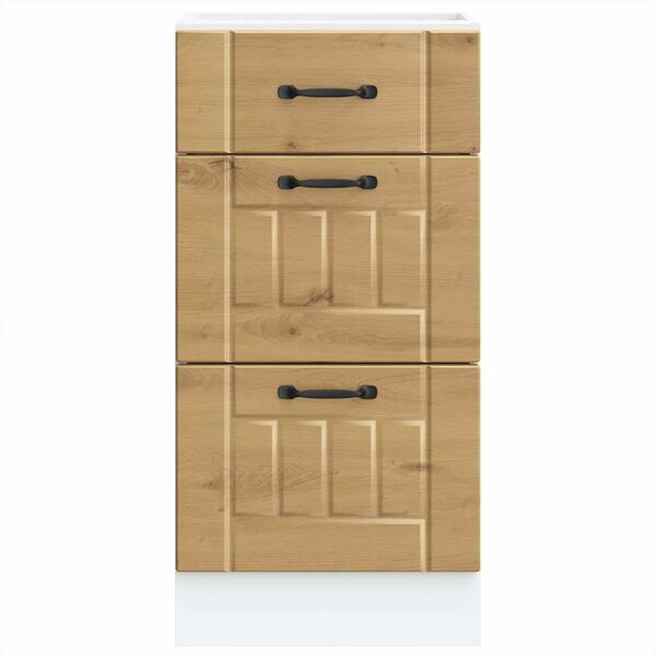 vidaXL Keitti&ouml;n pohjakaappi Lucca k&auml;sity&ouml;l&auml;inen tammi suunniteltu puu