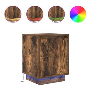 vidaXL y&ouml;p&ouml;yt&auml;kaappi LED-valoilla savustettu tammi 38x34x50 cm