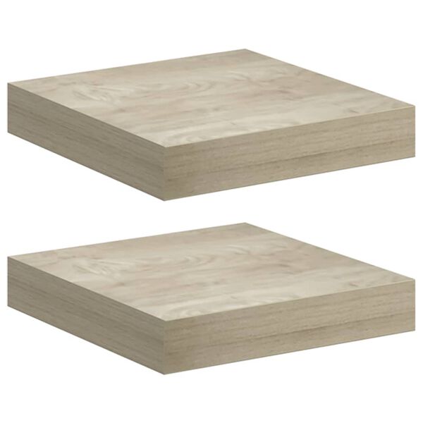 vidaXL Kelluvat sein&auml;hyllyt 2 kpl tammen v&auml;rinen 23x23,5x3,8 cm MDF