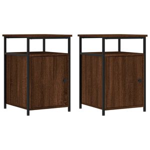 vidaXL Y&ouml;p&ouml;yd&auml;t 2 kpl ruskea tammi 40x42x60 cm tekninen puu