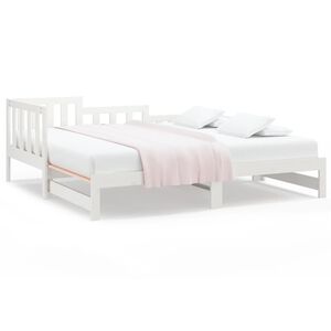 vidaXL Sohvas&auml;nky ulosvedett&auml;v&auml; valkoinen 2x (90x190) cm t&auml;ysi m&auml;nty
