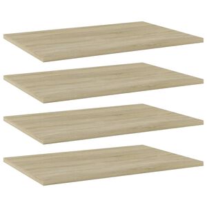 vidaXL Kirjahyllytasot 4 kpl Sonoma tammi 60x40x1,5 cm tekninen puu
