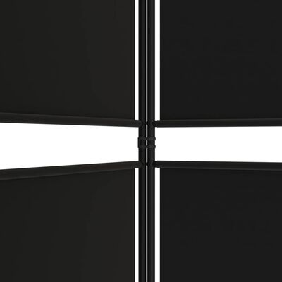 vidaXL 4-paneelinen Tilanjakaja musta 200x180 cm kangas