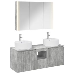 vidaXL Kylpyhuoneen kaappisetti 4 pcs Betoninharmaa Tekninen puu