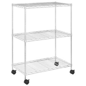 vidaXL 3-kerroksinen S&auml;ilytysvaunu 60x35x81 cm kromi 150 kg