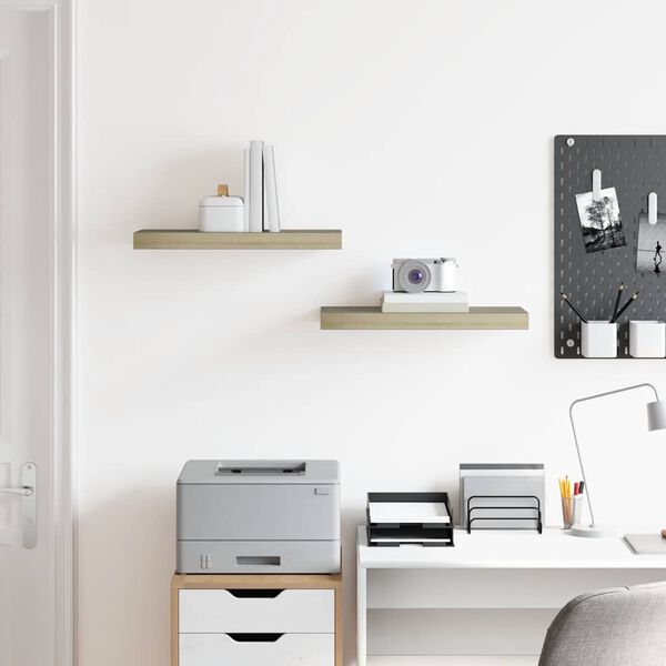 vidaXL Kelluvat sein&auml;hyllyt 2 kpl tammen v&auml;rinen 50x23x3,8 cm MDF