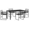 vidaXL Piharuokailu setti 5 pcs Musta polyrottinki