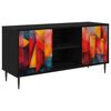 vidaXL TV-kaappi HEESCH 102 x 33 x 51 cm Musta tammi Tekninen puu
