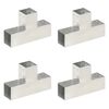 vidaXL Tolppaliittimet 4 kpl T-muoto galvanoitu metalli 81x81 mm