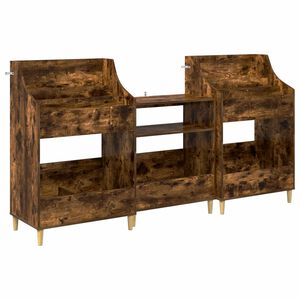 vidaXL Mediatasot Setti 3 kpl Savutammi 212 x 46 x 112 cm Tekninen puu