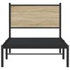vidaXL Metallinen sängynrunko ilman patjaa Sonoma-tammi 90x200 cm