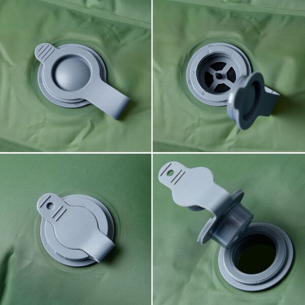 vidaXL Itsetäyttyvä retkeilypatja tyynyillä 2 hengelle vihreä