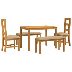 vidaXL Ruokailuryhm&auml; 5 kpl Beige M&auml;ntypuu