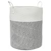 vidaXL S&auml;ilytyskori harmaa ja valkoinen &Oslash;38x46 cm puuvilla