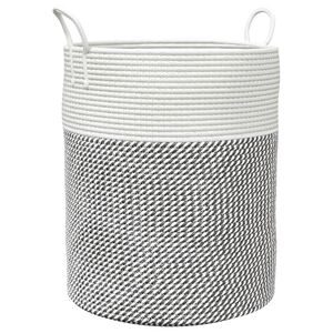 vidaXL S&auml;ilytyskori harmaa ja valkoinen &Oslash;38x46 cm puuvilla