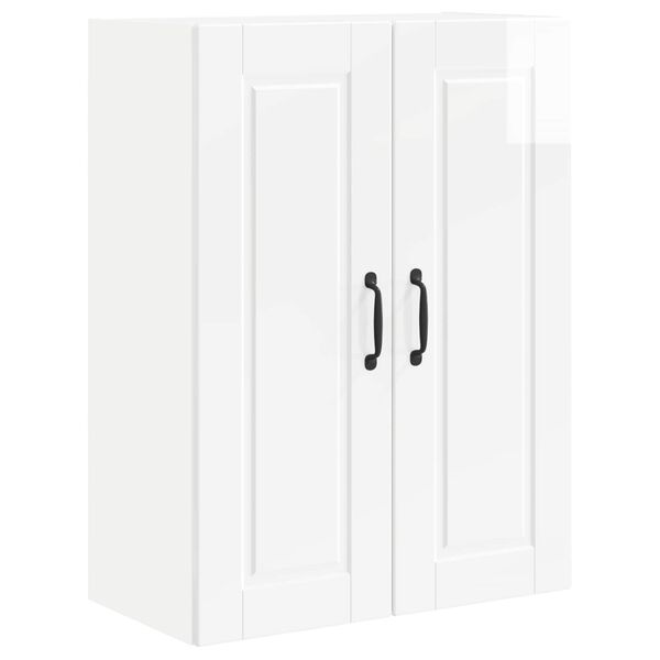 vidaXL Keitti&ouml;kaappi ovella Korkean kiillon valkoinen 60 x 31 x 80 cm
