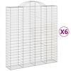 vidaXL Kaarevat kivikorit 6 kpl 200x50x220/240 cm galvanoitu rauta