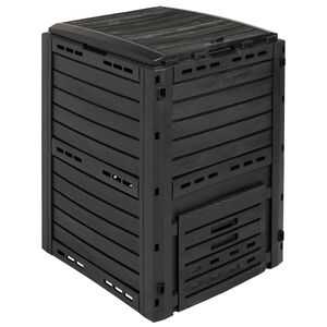 vidaXL Puutarhakompostori Musta 59,5 x 60 x 81,5 cm 280 l 100% PP