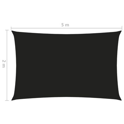 vidaXL Aurinkopurje Oxford-kangas suorakaide 2x5 m musta