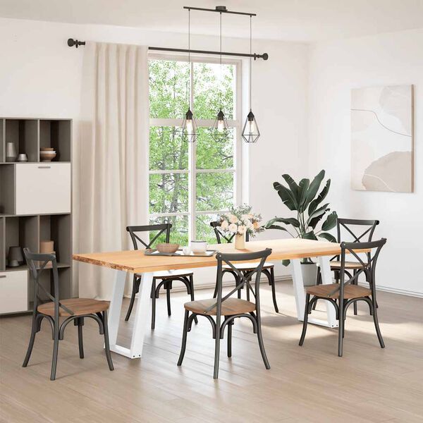 vidaXL Ruokap&ouml;yd&auml;n jalat U-muotoiset 2 kpl valkoinen 60x(72-73) cm ter&auml;s