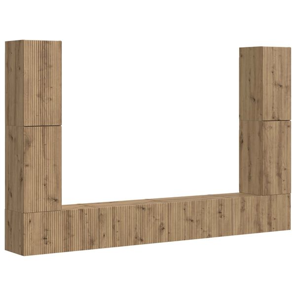 vidaXL TV-tasosetti 8 pcs Artisan tammi Tekninen puu