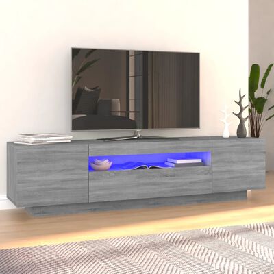 vidaXL TV-taso LED-valoilla harmaa Sonoma 160x35x40 cm