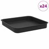 vidaXL Neli&ouml;mainen Kukka-alusta 24 kpl Musta 15 x 15 x 2 cm Muovi