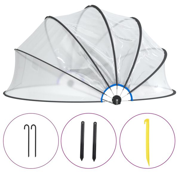 vidaXL Uima-altaan kupoli pyöreä 406x203 cm PVC