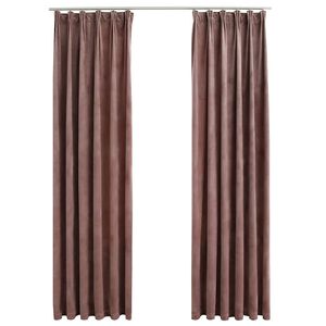 vidaXL Pimennysverhot koukuilla 2 kpl sametti pinkki 140x245 cm