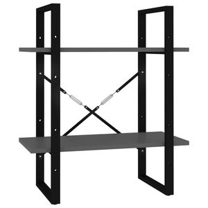 vidaXL 2-tasoinen kirjahylly harmaa 60x30x70 cm tekninen puu