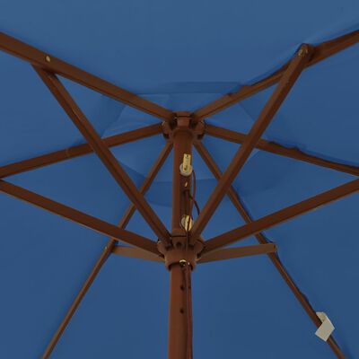 vidaXL Puutarhan aurinkovarjo puutolppa taivaansininen 196x231 cm