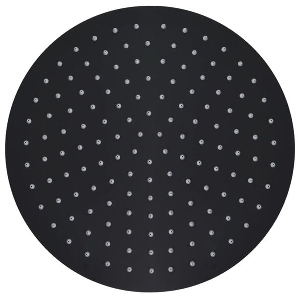 vidaXL Sade suihkupää ruostumaton teräs 30 cm pyöreä musta