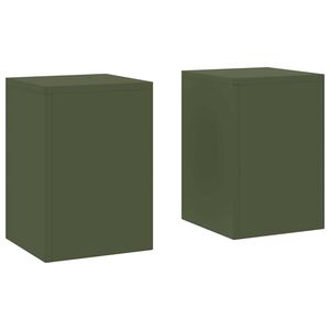 vidaXL Kasviteline 2 pcs Oliivinvihreä 24 x 24 x 35 cm Teräs