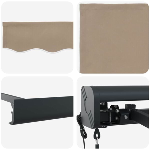 vidaXL Aurinkovarjo Beige 350 x 250 x 165 cm Polyesteri ja alumiini