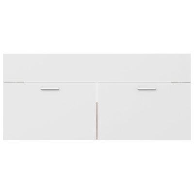 vidaXL 2-osainen Kylpyhuoneen kalustesarja valkoinen/tammi lastulevy