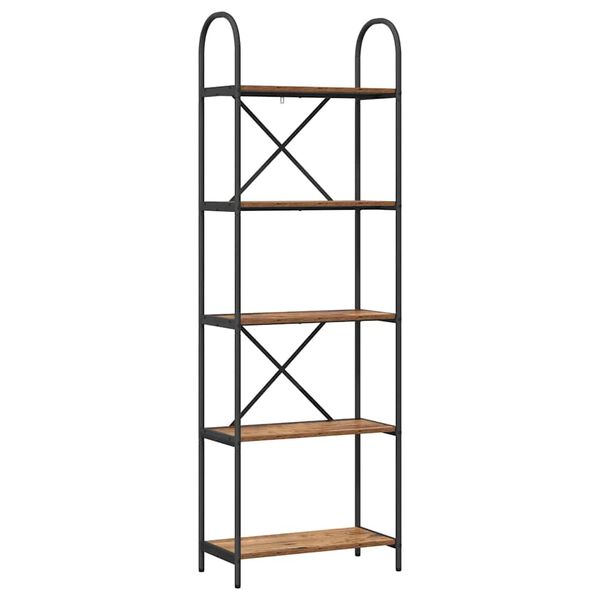 vidaXL Kirjahylly Vanha puu 60 x 30 x 183 cm Tekninen puu